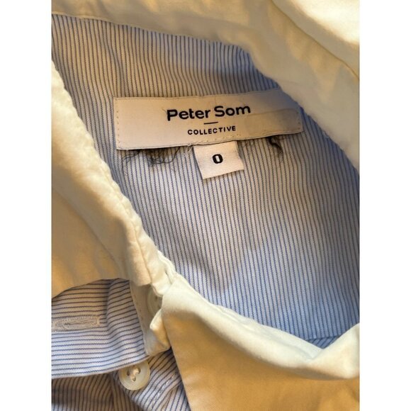 Peter Som Sleeveless Button Down Dress in White Yarn Dye Stripe 0 Womens - Picture 8 of 10